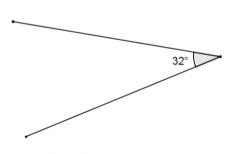 schéma d'un angle de 32 degrés